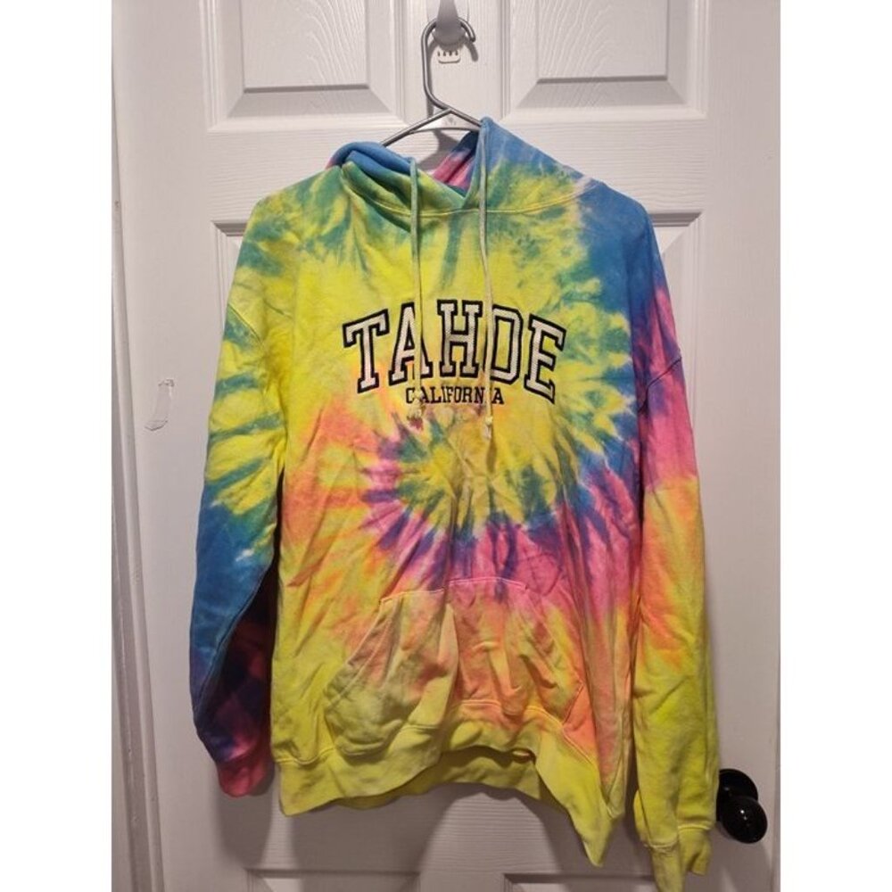 Dreamsicle Unisex Size Large Tahoe Hoodie Tie Dye Festival Casual Relaxed - Picture 2 of 7